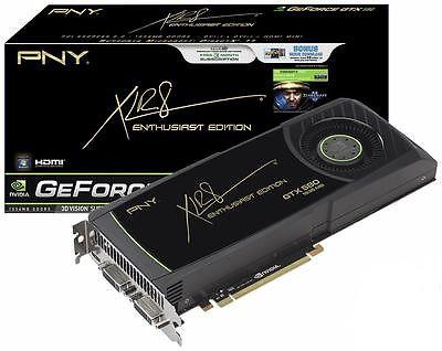 P1261 PNY GeForce GTX 580 1536MB 384-Bit GDDR5 PCI Express 2.0 x16 Dual DVI/ mini HDMI Port/ HDCP Ready/ SLI Supported Video Graphics Card