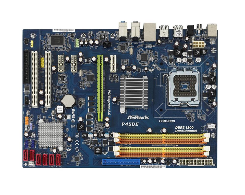 P45DE-BO-R ASRock P45de Intel P45 Socket 775 Atx Motherboard W/audio & GBla (Refurbished)