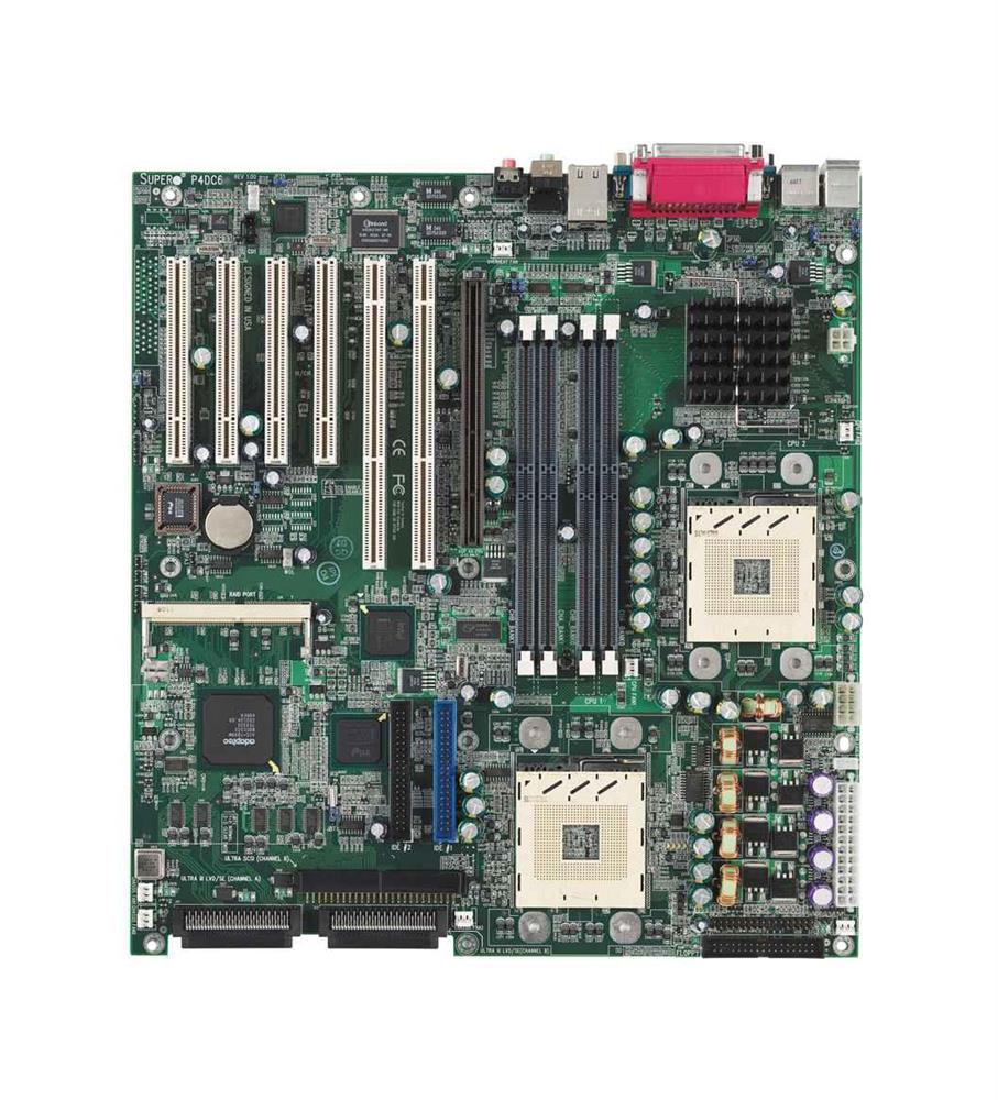 P4DC6+II-0 SuperMicro P4DC6+II Dual Socket PGA 603 Intel 860 Chipset Intel Xeon Processors Support RDRAM 4x DIMM Extended-ATX Server Motherboard (Refurbished)