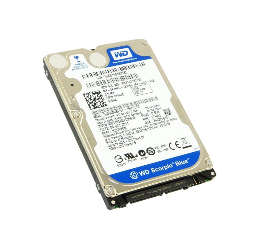 P4HFC Dell 500GB 5400RPM SATA 3Gbps 8MB Cache 2.5-inch Internal Hard Drive