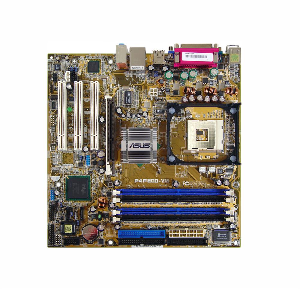 P4P800VM1 ASUS P4P800-VM Socket 478 Intel 865G Chipset micro-ATX Motherboard (Refurbished)