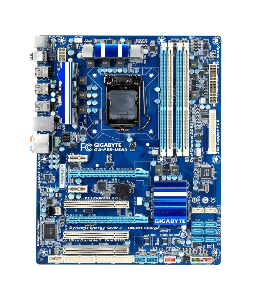 P55-USB3 Gigabyte GA-P55-USB3 Motherboard Core i7 Socket 1156 Intel P55 A (Refurbished)