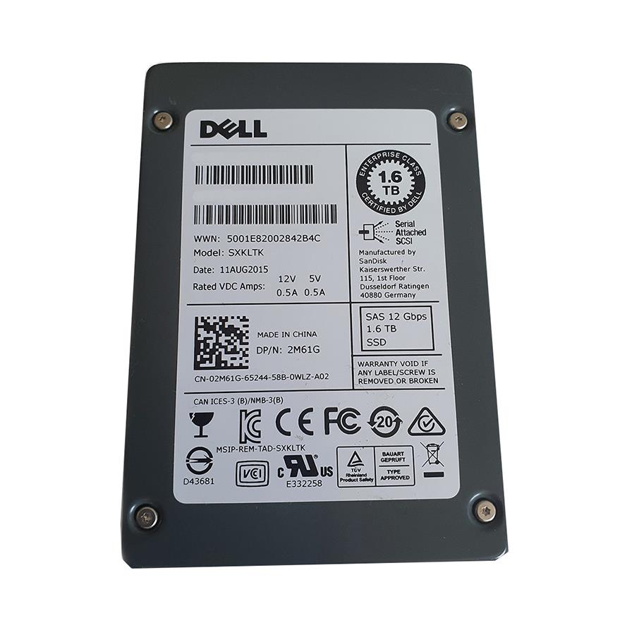P7T2J Dell 1.6TB eMLC SAS 12Gbps Mixed Use 2.5-inch Internal Solid State Drive (SSD)