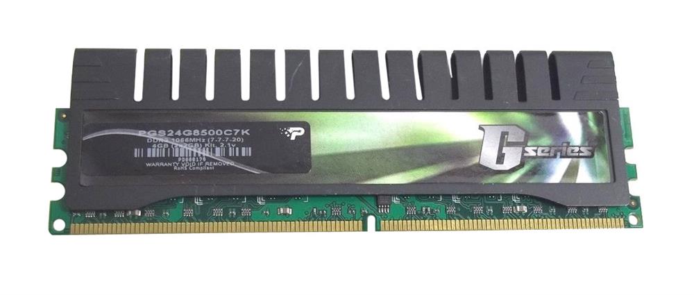 PGS24G8500C7K Patriot Gaming Line EL 4GB Kit (2 X 2GB) PC2-8500 DDR2-1066MHz non-ECC Unbuffered CL7 (7-7-7-20) 240-Pin DIMM Dual Channel Memory