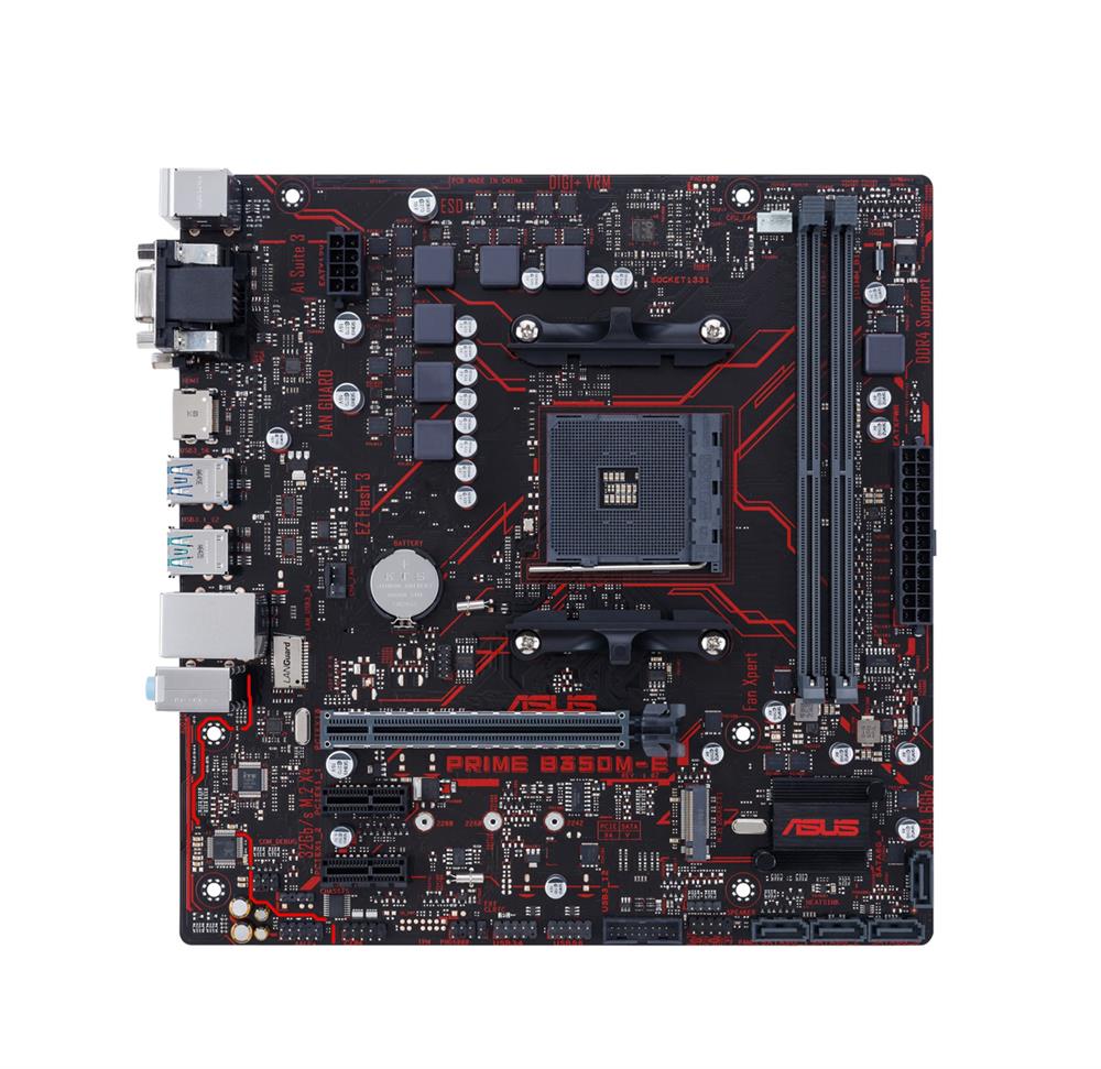 PRIME B350M-E ASUS Socket AM4 AMD B350 Chipset AMD Ryzen/ 7th Generation A-Series/ Athlon Processors Support DDR4 2x DIMM 4x SATA 3.0Gb/s Micro-ATX Motherboard (Refurbished)