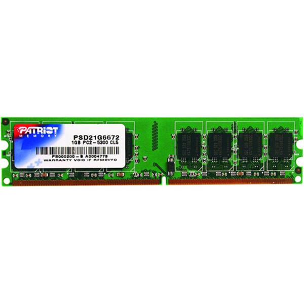 PSD21G6672 Patriot Signature 1GB DDR2 PC2-5300 667MHz non-ECC Unbuffered CL5 240-Pin DIMM Single Rank Memory Module