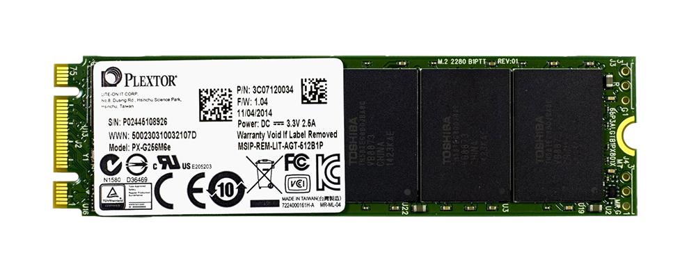 PX-G256M6E Plextor M6e(A) Series 256GB MLC PCI Express 2.0 x2 M.2 2280 Internal Solid State Drive (SSD)
