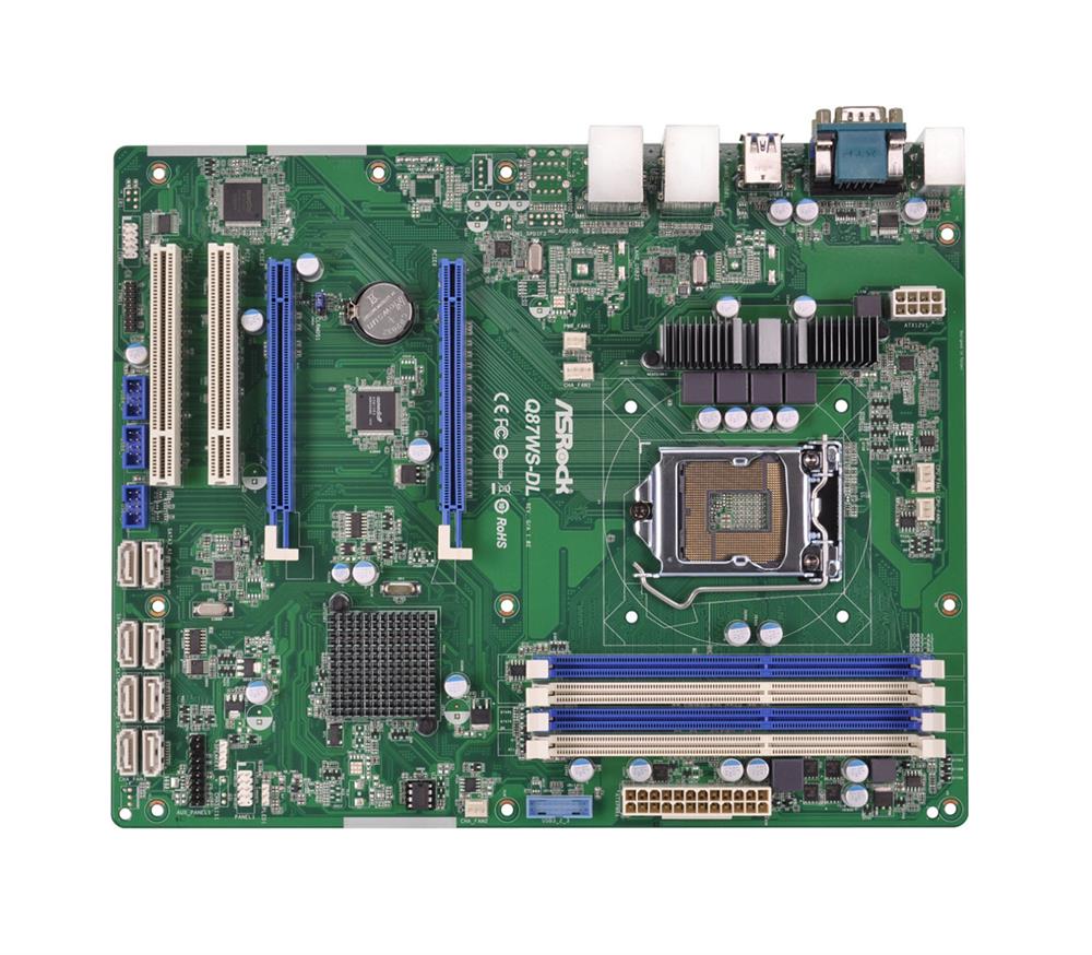 Q87WS-DL ASRock LGA1150 Intel Q87 DDR3 SATA3&usb3.0 2GBe At (Refurbished)