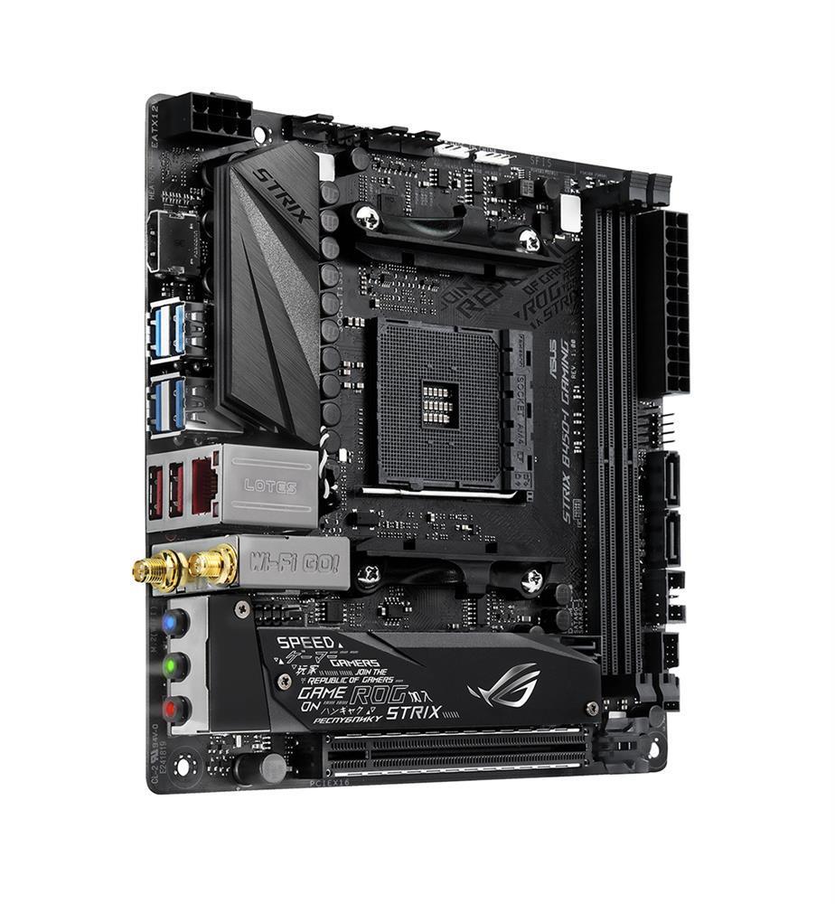 ROG STRIX B450-I GAMING ASUS Socket AM4 AMD B450 Chipset AMD Ryzen 2nd Generation Processors Support DDR4 2x DIMM 4x SATA 6.0Gb/s Mini-ITX Motherboard (Refurbished)