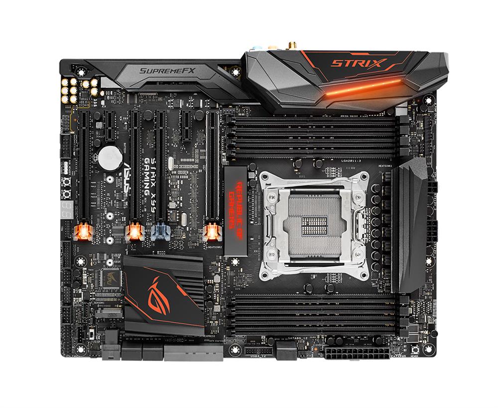 ROG STRIX X99 GAMING ASUS Socket LGA 2011-v3 Intel X99 Chipset Core i7 X-Series Processors Support DDR4 8x DIMM 8x SATA 6.0Gb/s ATX Motherboard (Refurbished)