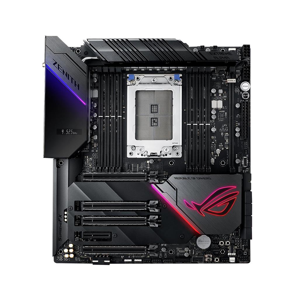 ROG Zenith Extreme Alpha ASUS Socket TR4 AMD X399 Chipset AMD Ryzen Threadripper Processors Support DDR4 8x DIMM 8x SATA 6.0Gb/s Extended ATX Motherboard (Refurbished)