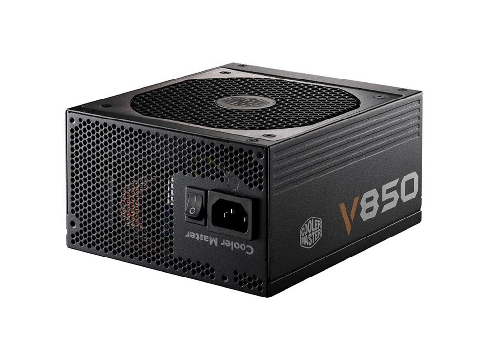 RS850AFBAG1US Cooler Master 850 Watts Power Supply with 80 Plus Gold Silent 135mm Fan Single 12V Rail Full Modular