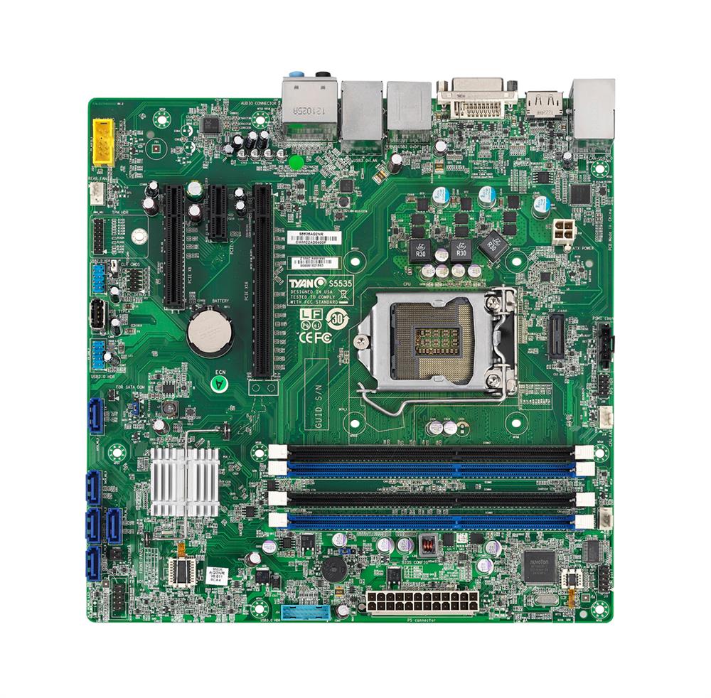 S5535AG2NR Tyan S5535-HE Socket LGA 1151 Intel Q87 Chipset Intel Core i7 / i5 / i3 Series Processors Support (2)GbE (5)SATA Micro ATX Server Motherboard (Refurbished)