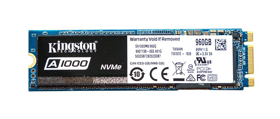 SA1000M8/960G Kingston A1000 Series 960GB TLC PCI Express 3.0 x2 NVMe M.2 2280 Internal Solid State Drive (SSD)
