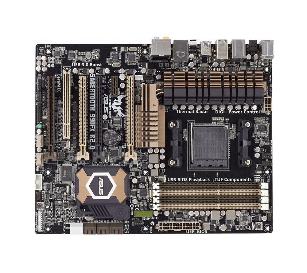 SABERTOOTH990FXR2.0 ASUS Socket AM3+ AMD 990FX/SB950 Chipset ATX Motherboard (Refurbished)