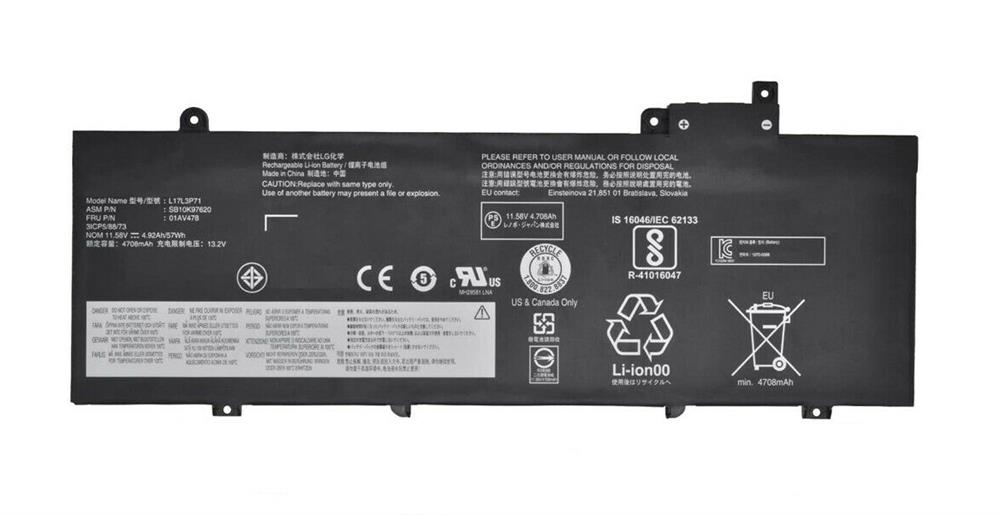 SB10K97620 Lenovo 57Wh 11.58V 4-Cells Lithium-Ion Laptop Battery for ThinkPad T480s (Refurbished)