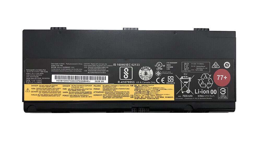 SB10K97634 Lenovo 92Wh 8Ah 11.25V/11.4V Lithium-Ion Laptop Battery for ThinkPad P50 P51 P52 Series (Refurbished)