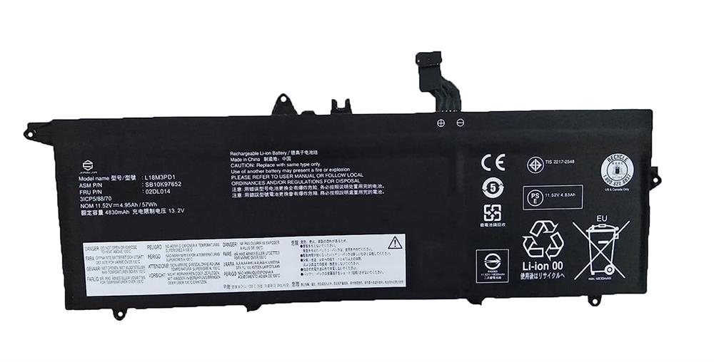 SB10K97654 Lenovo 4922mAh 57Wh 11.58V Lithium-Ion Laptop Battery for ThinkPad T490S T495S T14S Series (Refurbished)