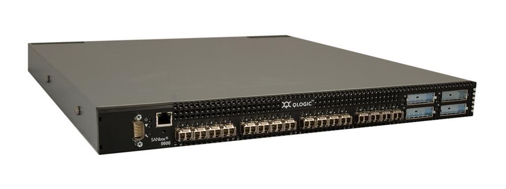 SB5600-20A QLogic SANbox 5600 Fibre Channel switch 16 4Gb ports 4 10Gb stacking ports 1 power supply (Refurbished)