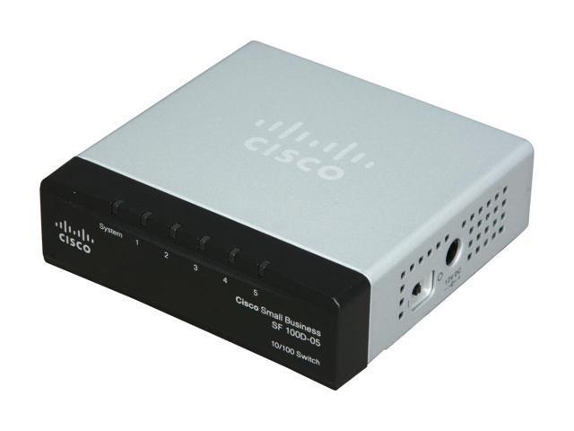 SD205T-NA Cisco 100 Series 5-Ports RJ-45 10/100Base-TX Desktop Fast Ethernet Unmanaged Switch (Refurbished)