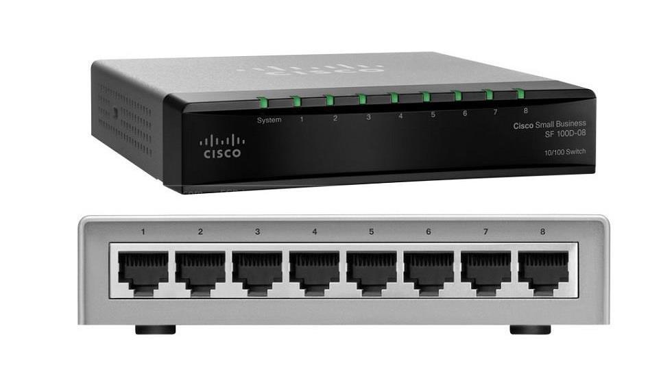 SD208T-NA Cisco SF 100D-08 Ethernet Switch 8-Ports 10/100Base-Tx (Refurbished)