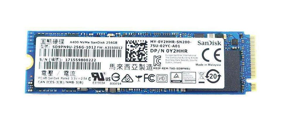 SD9PN9U-256G-1002 SanDisk A400 Series 256GB MLC PCI Express 3.0 x4 NVMe M.2 2280 Internal Solid State Drive (SSD)