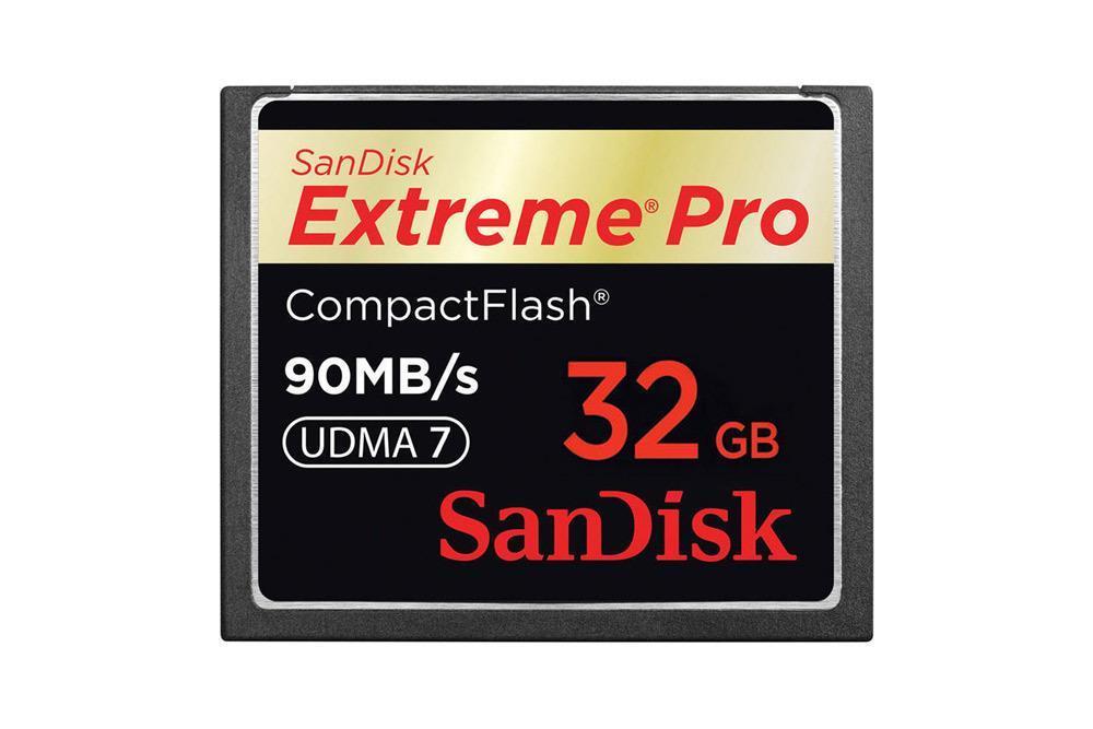 SDCFXP-032G-X46 SanDisk 32GB Extreme Pro 600x 90MBps Read/Write UDMA Type I CompactFlash (CF) Memory Card