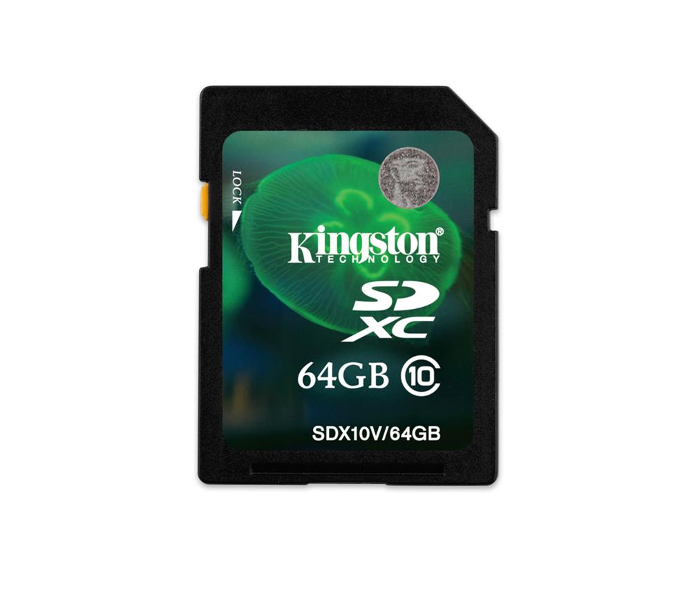 SDX10V/64GB Kingston 64GB Class 10 SDXC Flash Memory Card