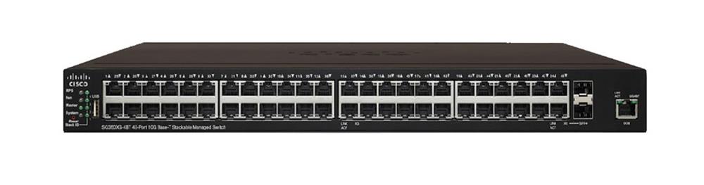 SG350XG-48TK9NA-RF Cisco 48-Ports SFP 10/100/1000Base-T PoE+ Manageable Layer 3 Rack-Mountable Gigabit Ethernet Switch (Refurbished)
