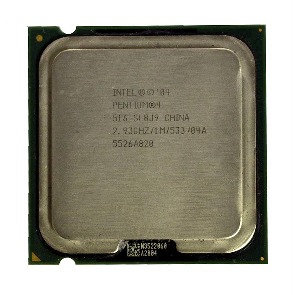 SL8J9 Intel Pentium 4 516 2.93GHz 533MHz FSB 1MB L2 Cache Socket 775 Processor
