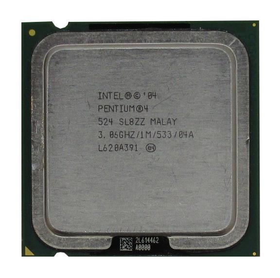 SL8ZZ Intel Pentium 4 524 3.06GHz 533MHz FSB 1MB L2 Cache Socket 775 Processor