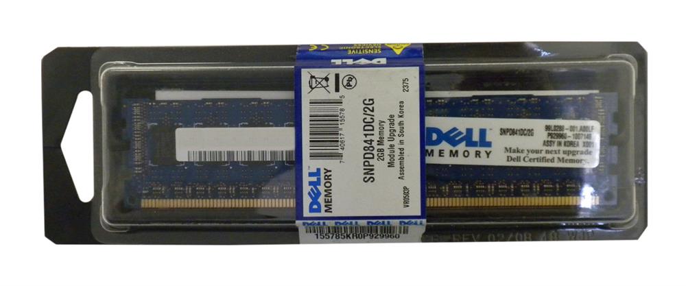 SNPD841DC/2G Dell 2GB PC3-8500 DDR3-1066MHz ECC Registered CL7 240-Pin DIMM Dual Rank Memory Module for PowerEdge Servers