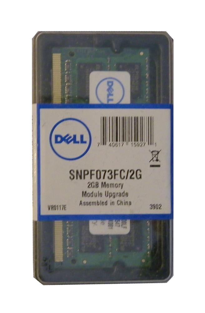 SNPF073FC/2G Dell 2GB PC3-10600 DDR3-1333MHz non-ECC Unbuffered CL9 204-Pin SoDimm Dual Rank Memory Module
