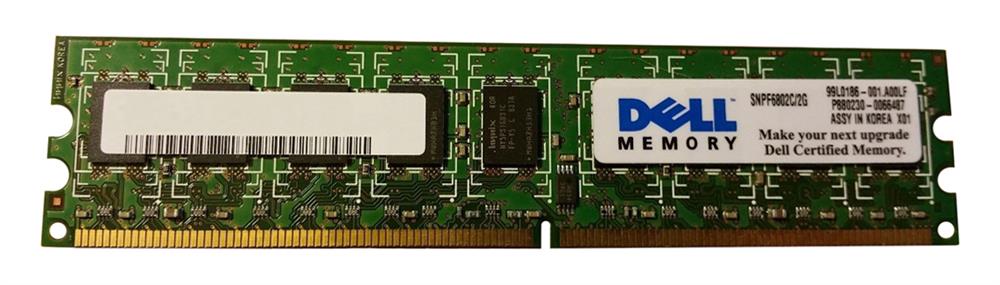 SNPF6802C/2G Dell 2GB PC2-5300 DDR2-667MHz ECC Unbuffered CL5 240-Pin DIMM Dual Rank Memory Module