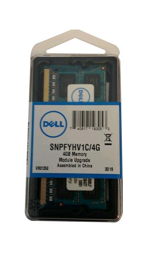 SNPFYHV1C/4G-A1 Dell 4GB PC3-12800 DDR3-1600MHz non-ECC Unbuffered CL11 204-Pin SoDimm Dual Rank Memory Module