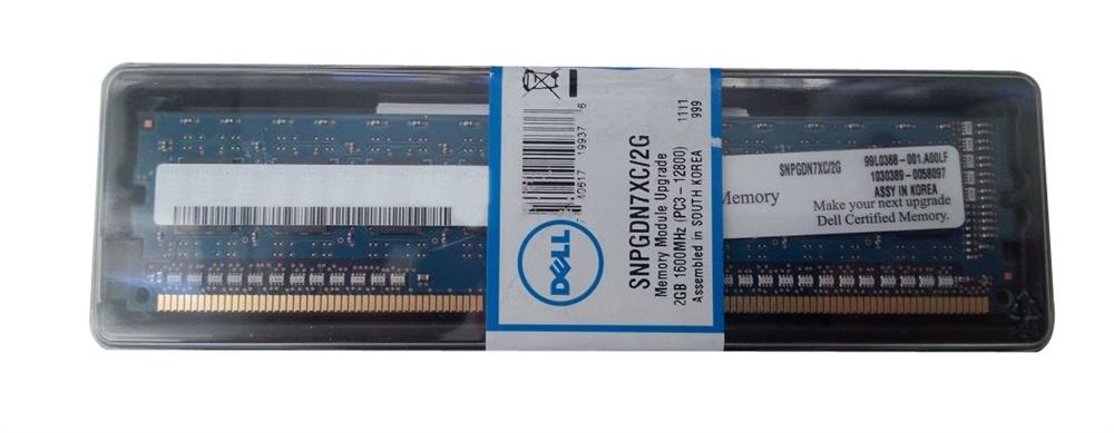 SNPGDN7XC/2G Dell 2GB PC3-12800 DDR3-1600MHz non-ECC Unbuffered CL11 240-Pin DIMM Single Rank Memory Module