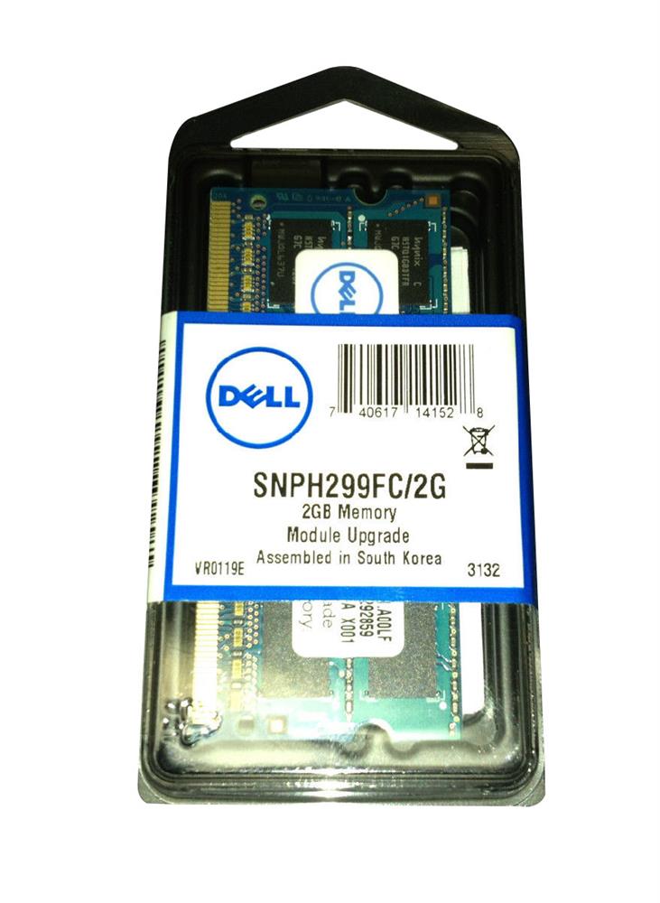 SNPH299FC/2G Dell 2GB PC3-8500 DDR3-1066MHz non-ECC Unbuffered CL7 204-Pin SoDimm Dual Rank Memory Module