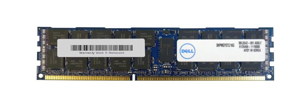 SNPMGY5TC/16GB Dell 16GB PC3-10600 DDR3-1333MHz ECC Registered CL9 240-Pin DIMM 1.35V Low Voltage Dual Rank Memory Module