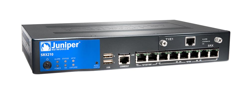SRX210HE Juniper SRX210 Services Gateway with 2GbE+ 6 Fast Ethernet Ports 1 Mini-PIM Slot 1 ExpressCard Slot (Refurbished)