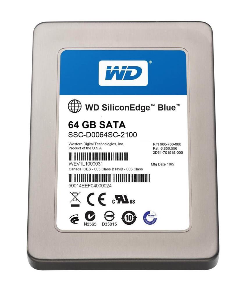 SSC-D0064SC-2100 Western Digital SiliconEdge Blue 64GB MLC SATA 3Gbps 2.5-inch Internal Solid State Drive (SSD)