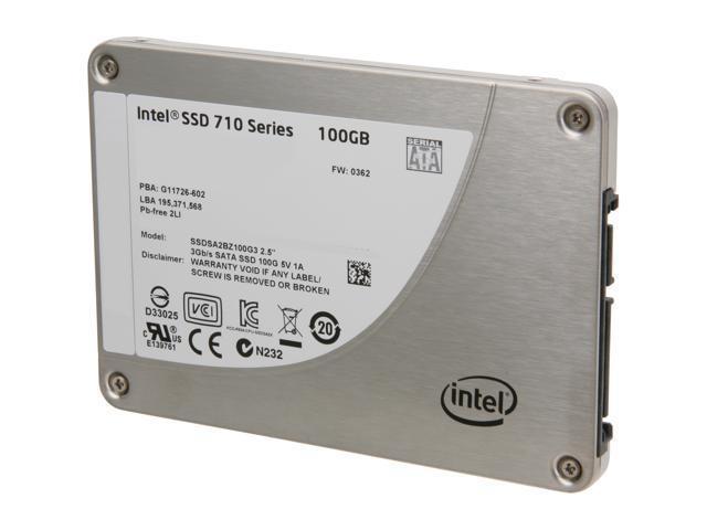 SSDSA2BZ100G301 Intel 710 Series 100GB MLC SATA 3Gbps High Endurance (AES-128 / PLP) 2.5-inch Internal Solid State Drive (SSD)