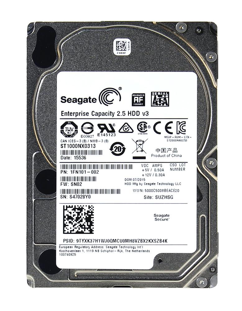 ST1000NX0313 Seagate Enterprise 1TB 7200RPM SATA 6Gbps 128MB Cache (512e) 2.5-inch Internal Hard Drive