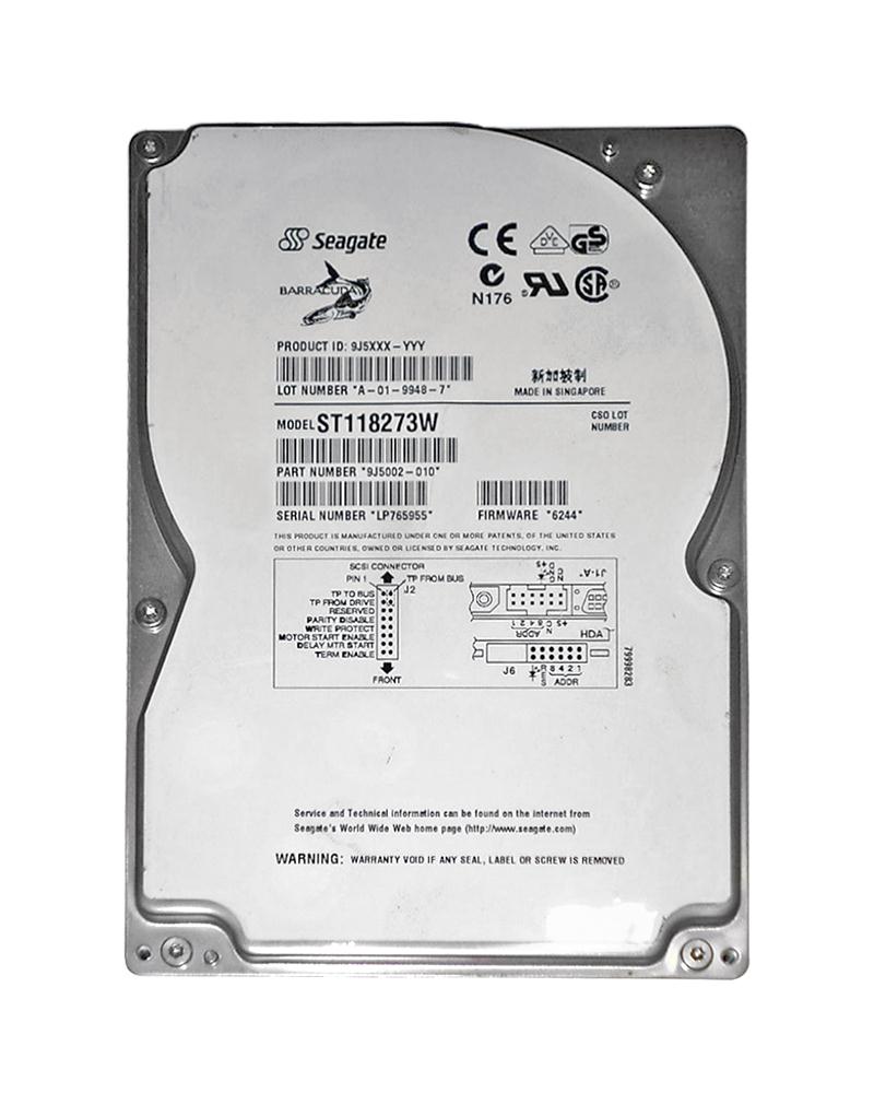 ST118273W Seagate Barracuda 18 18.2GB 7200RPM Ultra Wide SCSI 68-Pin 512KB Cache 3.5-inch Internal Hard Drive