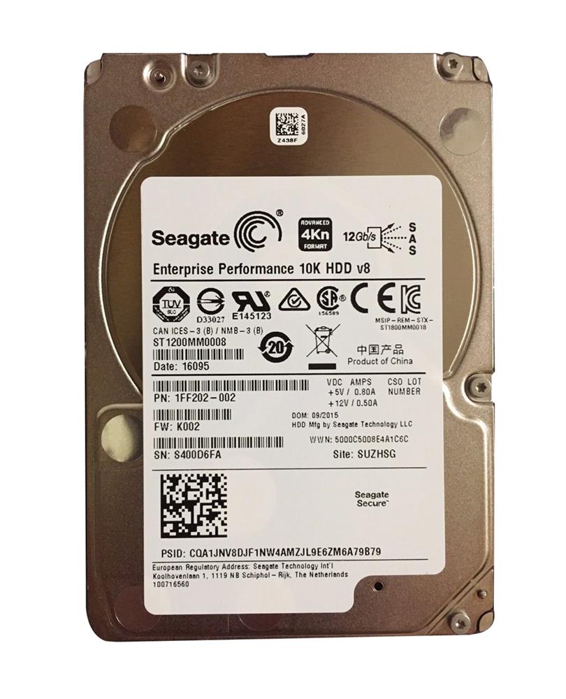 ST1200MM0008 Seagate Enterprise Performance 10K.8 1.2TB 10000RPM SAS 12Gbps 128MB Cache 2.5-inch Internal Hard Drive