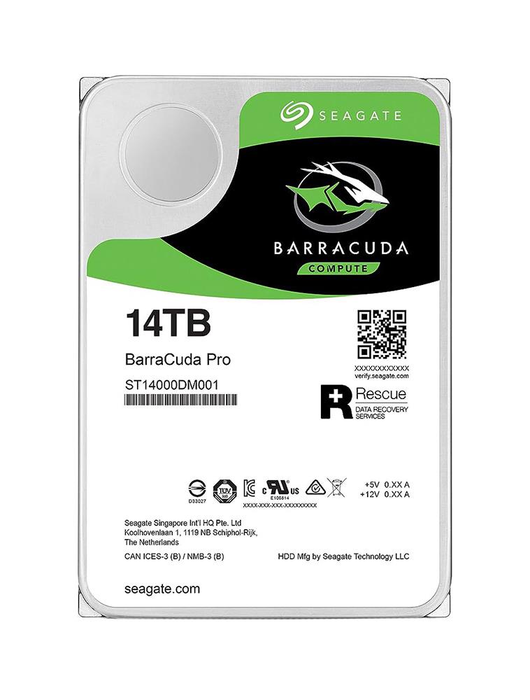 ST14000DM001-20PK Seagate Barracuda Pro 14TB 7200RPM SATA 6Gbps 256MB Cache (512e) 3.5-inch Internal Hard Drive (20-Pack)