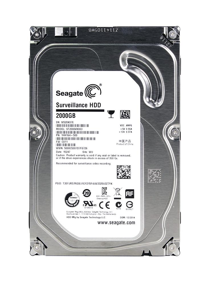 ST2000VX003 Seagate Surveillance 2TB 5900RPM SATA 6Gbps 64MB Cache 3.5-inch Internal Hard Drive
