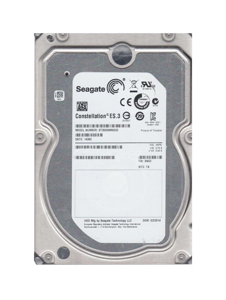 ST3000NM0033-A1 Seagate Constellation ES.3 3TB 7200RPM SATA 6Gbps 128MB Cache (512n) 3.5-inch Internal Hard Drive
