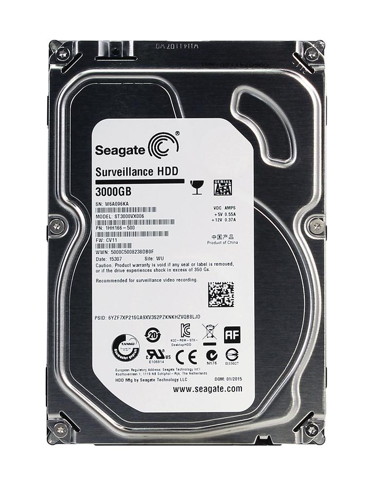 ST3000VX006 Seagate Surveillance 3TB 5900RPM SATA 6Gbps 64MB Cache 3.5-inch Internal Hard Drive