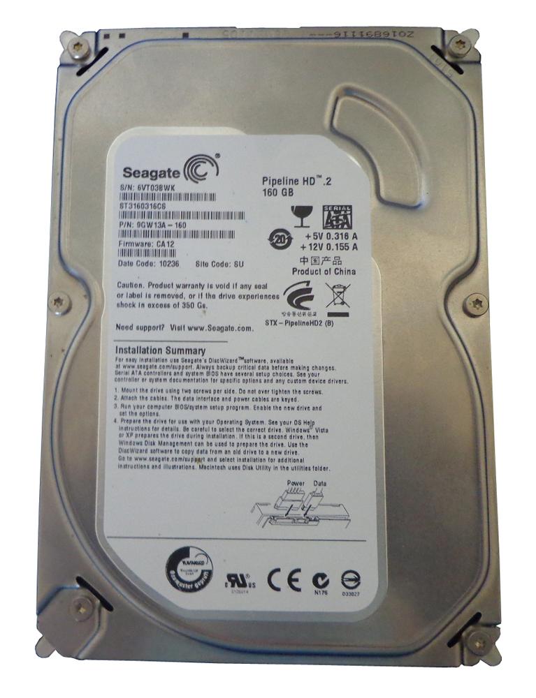 ST3160316CS Seagate Pipeline HD.2 160GB 5900RPM SATA 3Gbps 8MB Cache 3.5-inch Internal Hard Drive