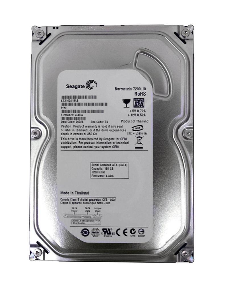 ST3160815AS-SP Seagate Barracuda 7200.10 160GB 7200RPM SATA 3Gbps 8MB Cache 3.5-inch Internal Hard Drive